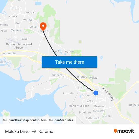 Maluka Drive to Karama map