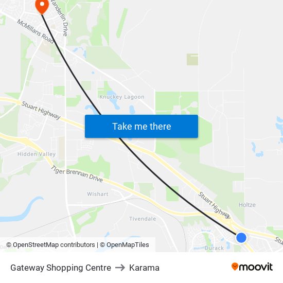 Gateway Shopping Centre to Karama map