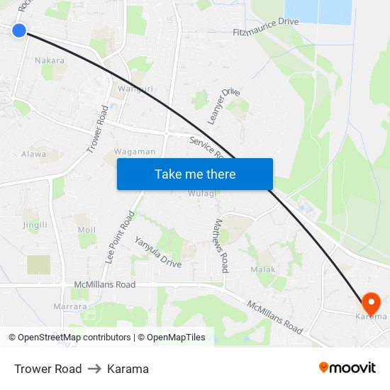 Trower Road to Karama map