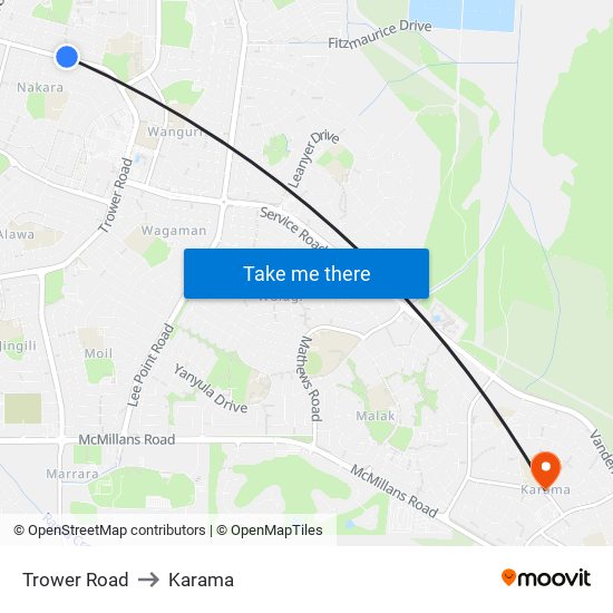 Trower Road to Karama map