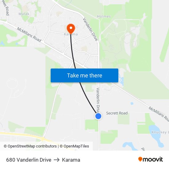 680 Vanderlin Drive to Karama map