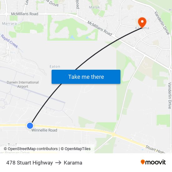 478 Stuart Highway to Karama map