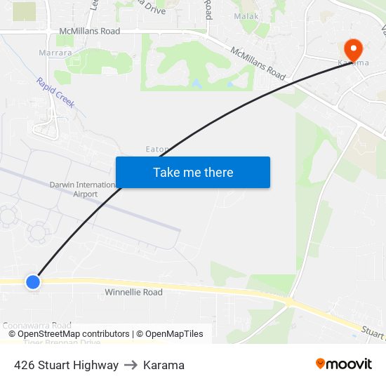 426 Stuart Highway to Karama map