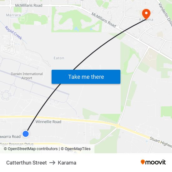 Catterthun Street to Karama map