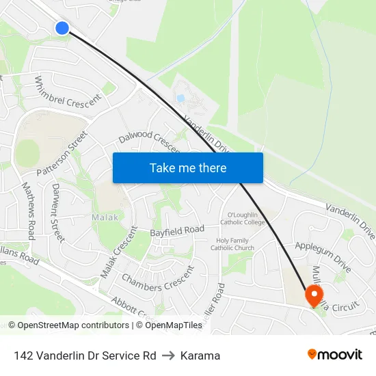 142 Vanderlin Dr Service Rd to Karama map