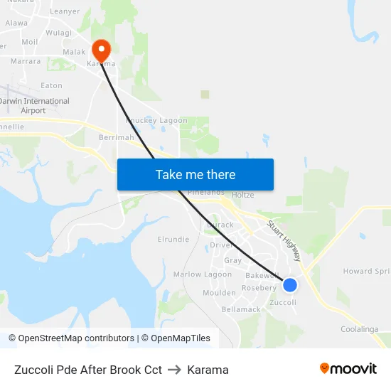 Zuccoli Pde After Brook Cct to Karama map