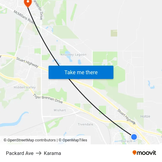 Packard Ave to Karama map
