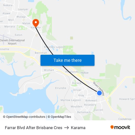 Farrar Blvd After Brisbane Cres to Karama map