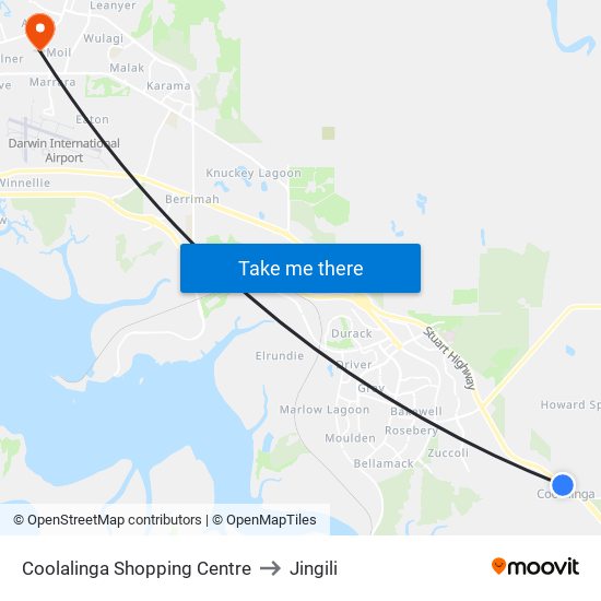 Coolalinga Shopping Centre to Jingili map