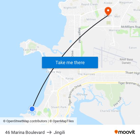 46 Marina Boulevard to Jingili map