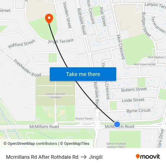 Mcmillans Rd After Rothdale Rd to Jingili map