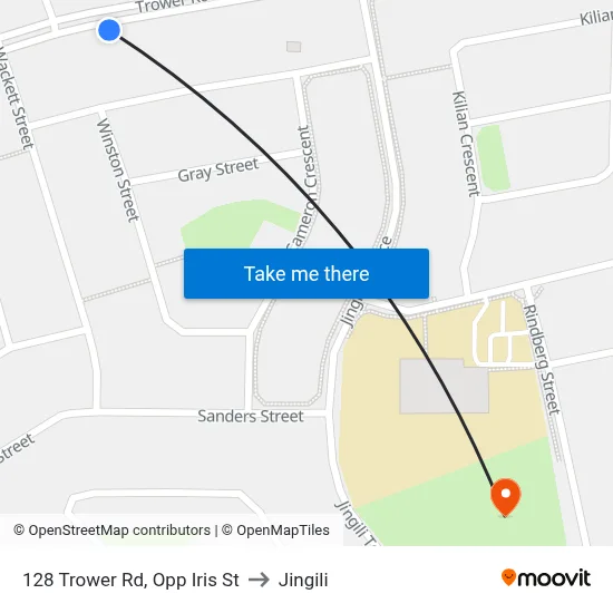 128 Trower Rd, Opp Iris St to Jingili map