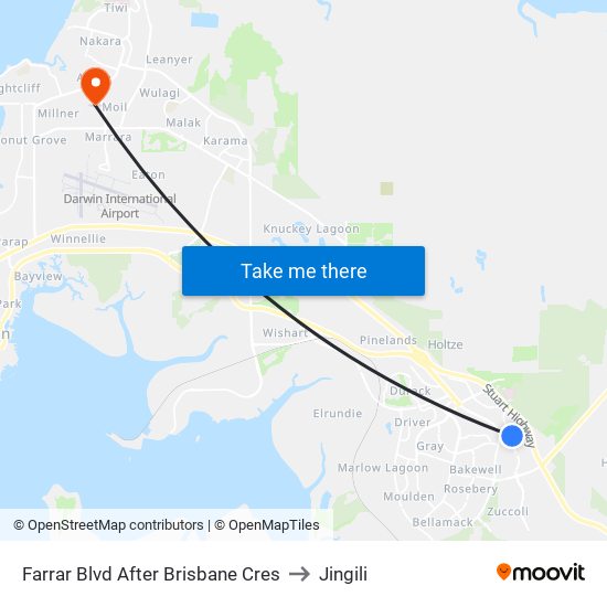 Farrar Blvd After Brisbane Cres to Jingili map