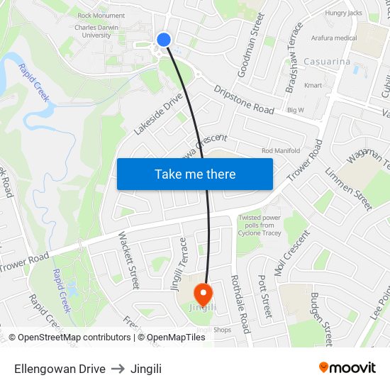 Ellengowan Drive to Jingili map