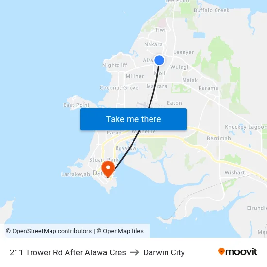 211 Trower Rd After Alawa Cres to Darwin City map