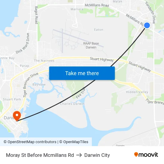 Moray St Before Mcmillans Rd to Darwin City map