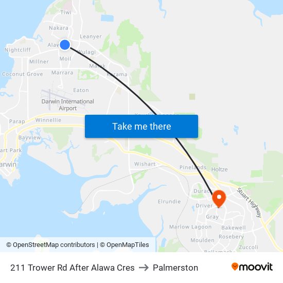 211 Trower Rd After Alawa Cres to Palmerston map