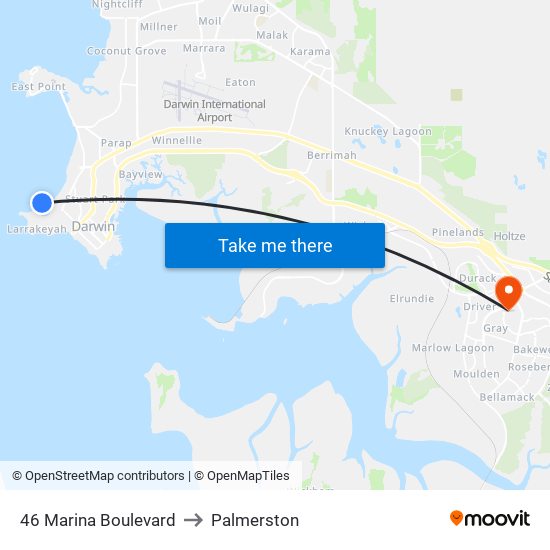 46 Marina Boulevard to Palmerston map