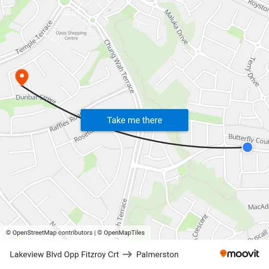 Lakeview Blvd Opp Fitzroy Crt to Palmerston map