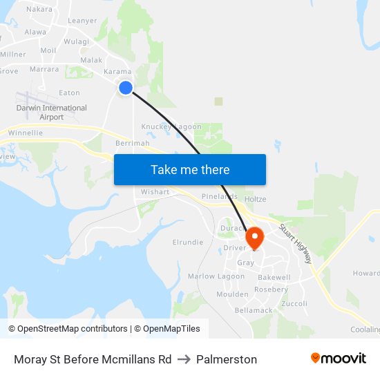 Moray St Before Mcmillans Rd to Palmerston map