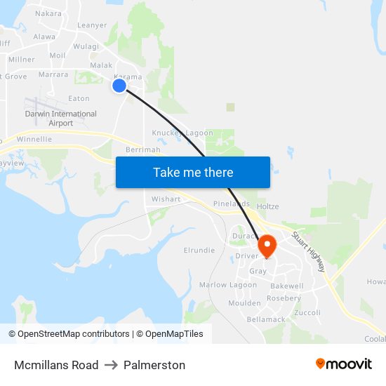 Mcmillans Road to Palmerston map