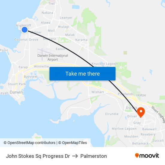 John Stokes Sq Progress Dr to Palmerston map