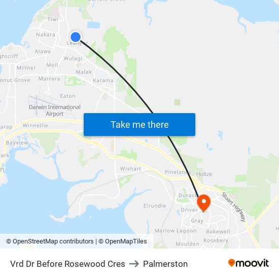 Vrd Dr Before Rosewood Cres to Palmerston map