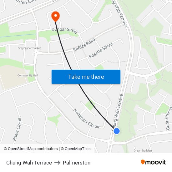 Chung Wah Terrace to Palmerston map