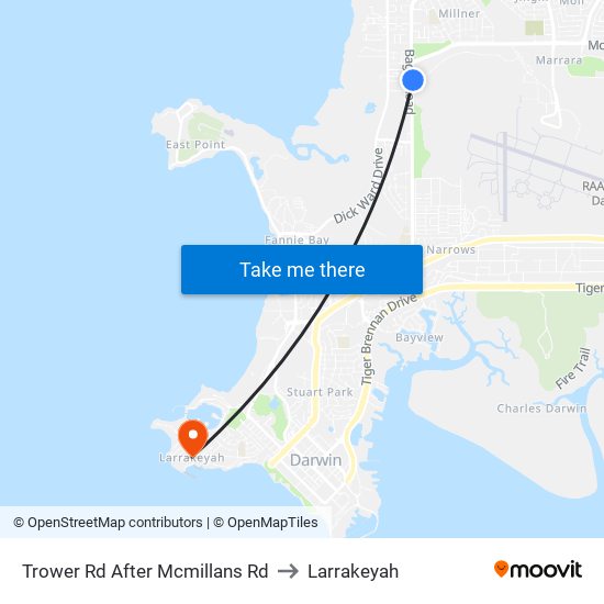 Trower Rd After Mcmillans Rd to Larrakeyah map