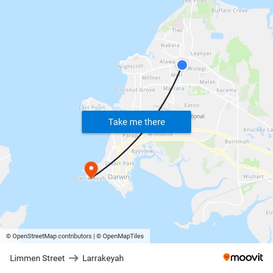 Limmen Street to Larrakeyah map