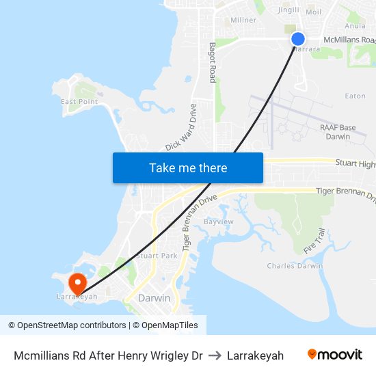 Mcmillians Rd After Henry Wrigley Dr to Larrakeyah map