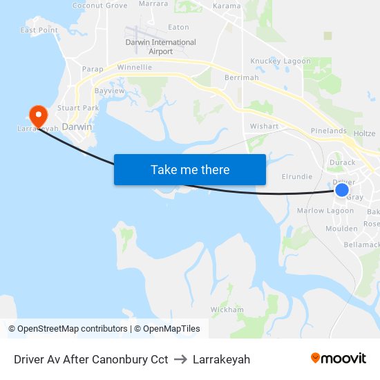 Driver Av After Canonbury Cct to Larrakeyah map