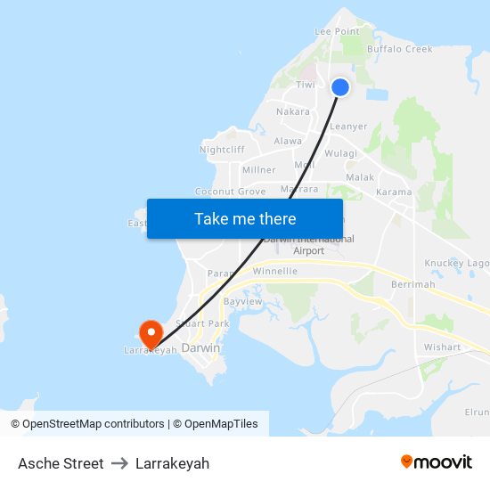 Asche Street to Larrakeyah map