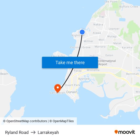 Ryland Road to Larrakeyah map