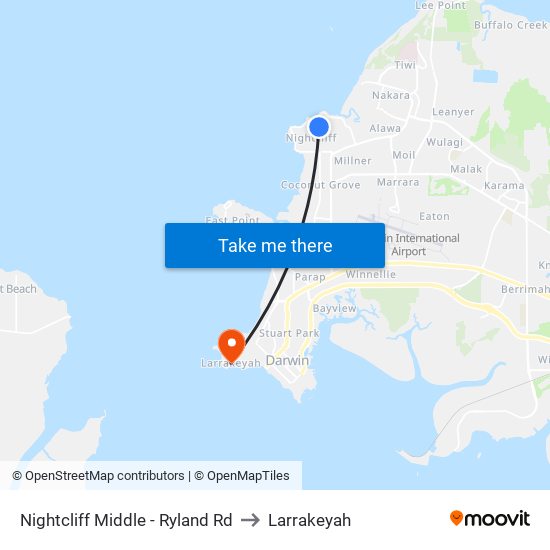 Nightcliff Middle - Ryland Rd to Larrakeyah map
