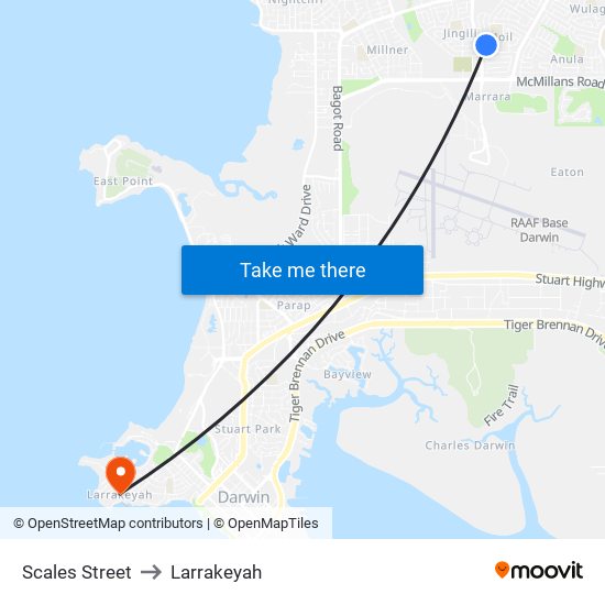 Scales Street to Larrakeyah map