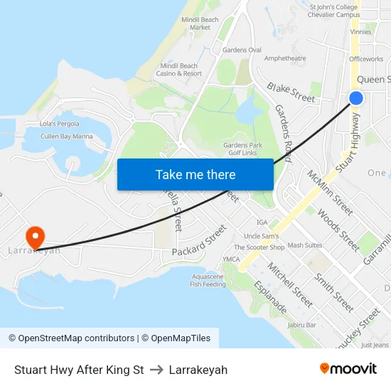 Stuart Hwy After King St to Larrakeyah map