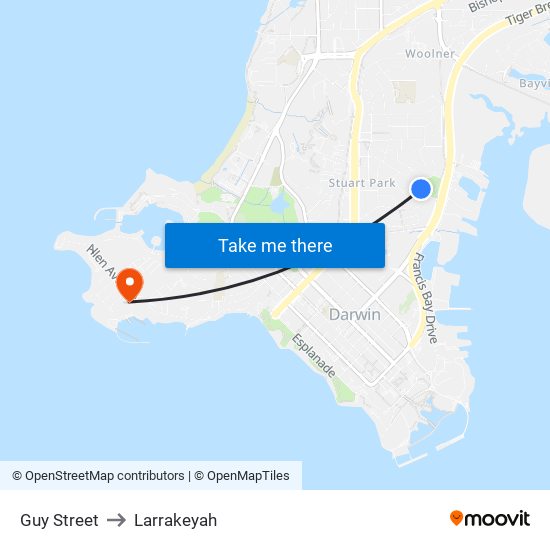 Guy Street to Larrakeyah map