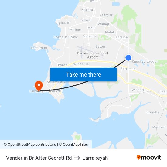 Vanderlin Dr After Secrett Rd to Larrakeyah map