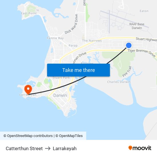 Catterthun Street to Larrakeyah map