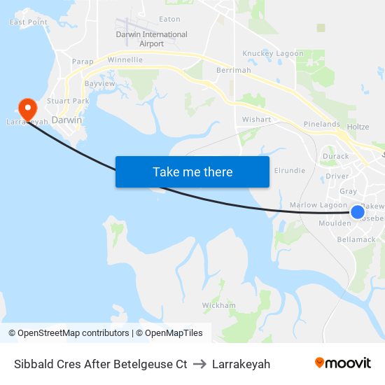 Sibbald Cres After Betelgeuse Ct to Larrakeyah map