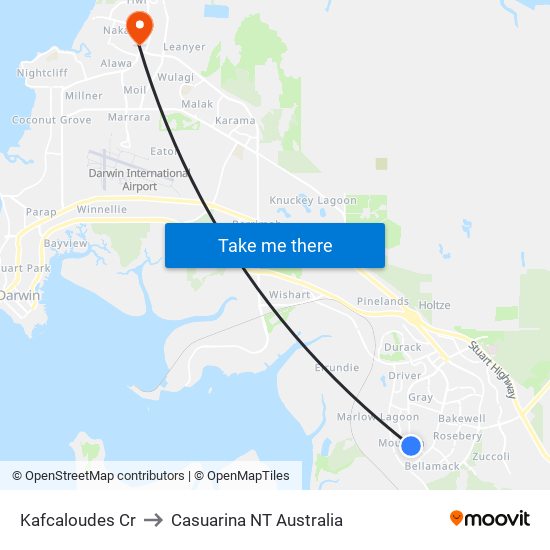 Kafcaloudes Cr to Casuarina NT Australia map