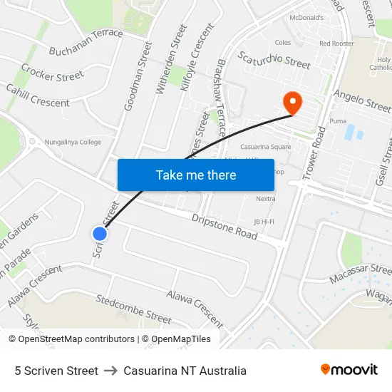 5 Scriven Street to Casuarina NT Australia map