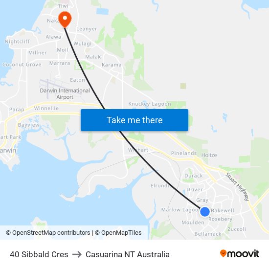 40 Sibbald Cres to Casuarina NT Australia map