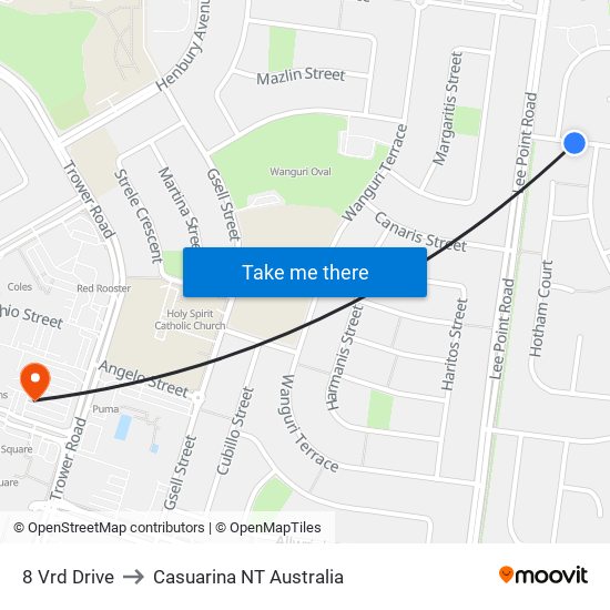 8 Vrd Drive to Casuarina NT Australia map