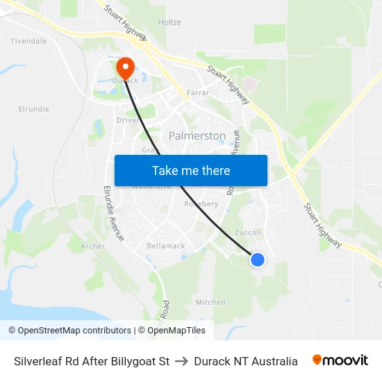 Silverleaf Rd After Billygoat St to Durack NT Australia map
