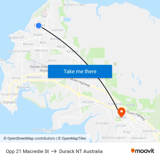 Opp 21 Macredie St to Durack NT Australia map