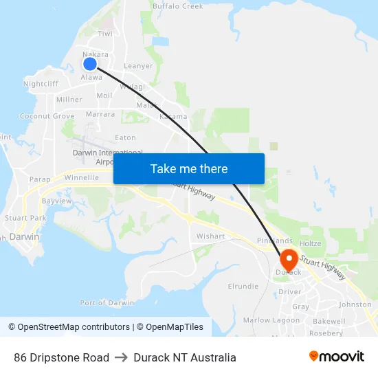 86 Dripstone Road to Durack NT Australia map