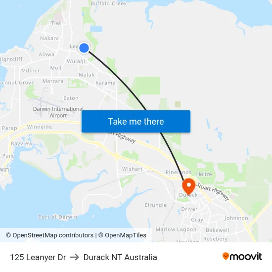 125 Leanyer Dr to Durack NT Australia map