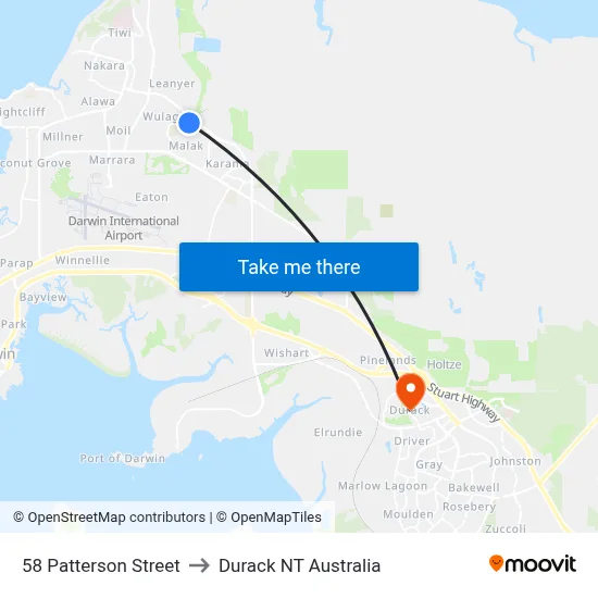 58 Patterson Street to Durack NT Australia map